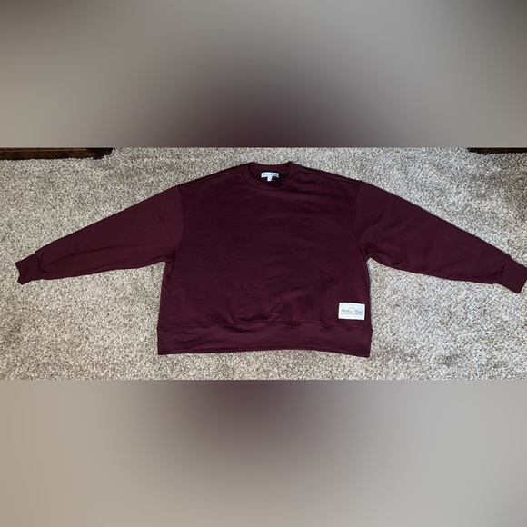 WeWoreWhat Maroon Crewneck Fleece Sweatshirt - Medium - NWT - Picture 1 of 6